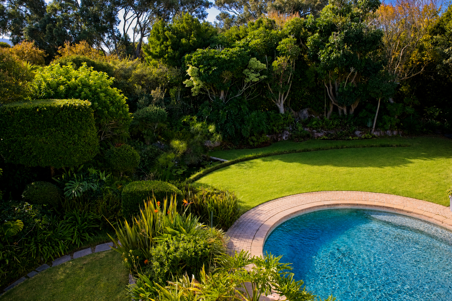 The Flat mountain and garden view